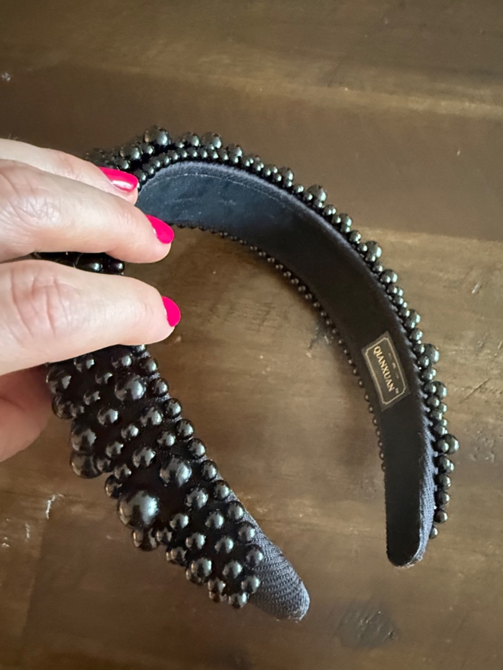Beaded Black Headband - Women Accessories